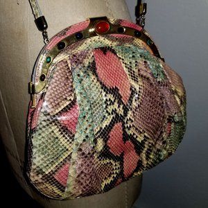 Real Vintage MULTI-COLOR PYTHON Purse ITALY
